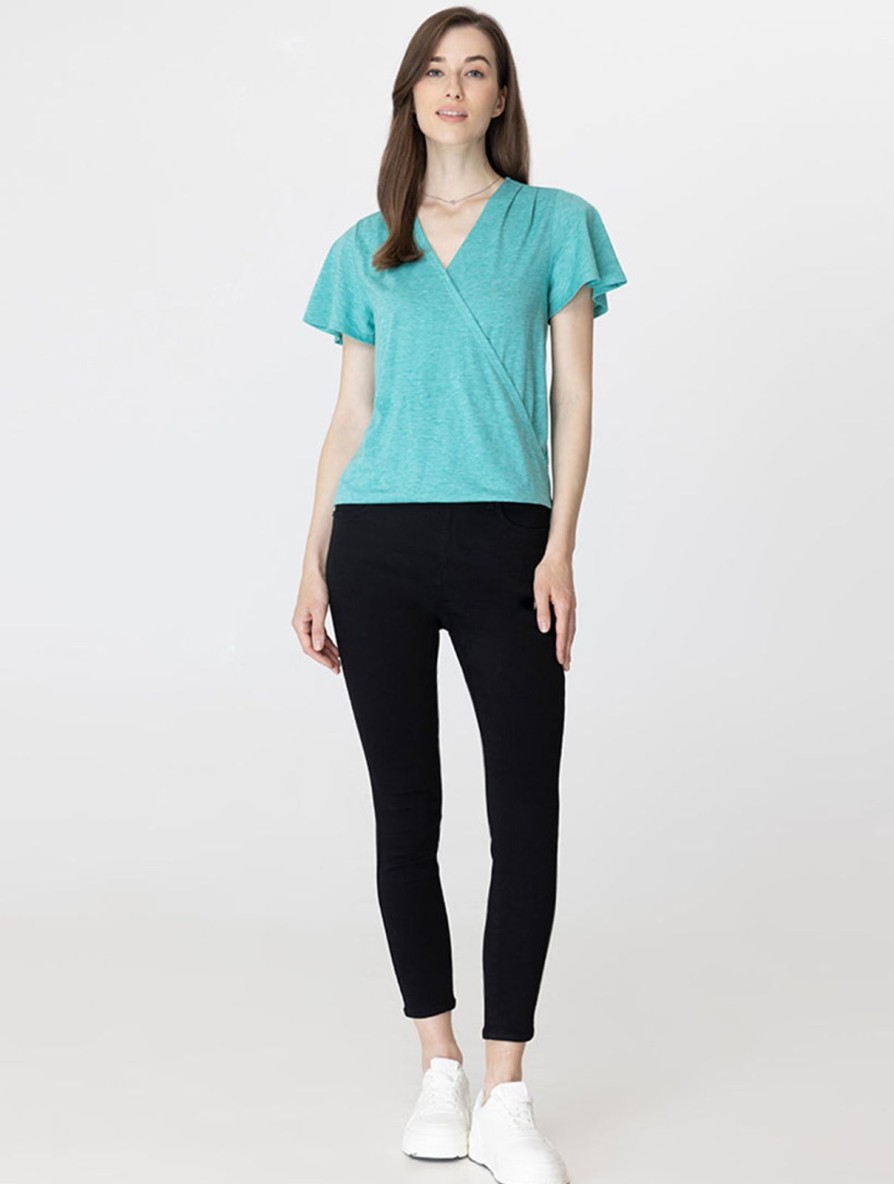 Women 89th + Madison | Flutter Sleeve Wrap Top