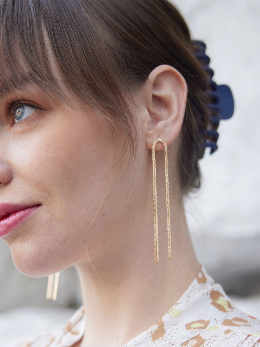 Accessories 89th + Madison | Chain Drop Earrings Gold