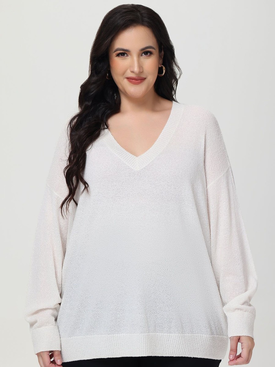 Women 89th + Madison | V-Neck Drop Shoulder Pullover