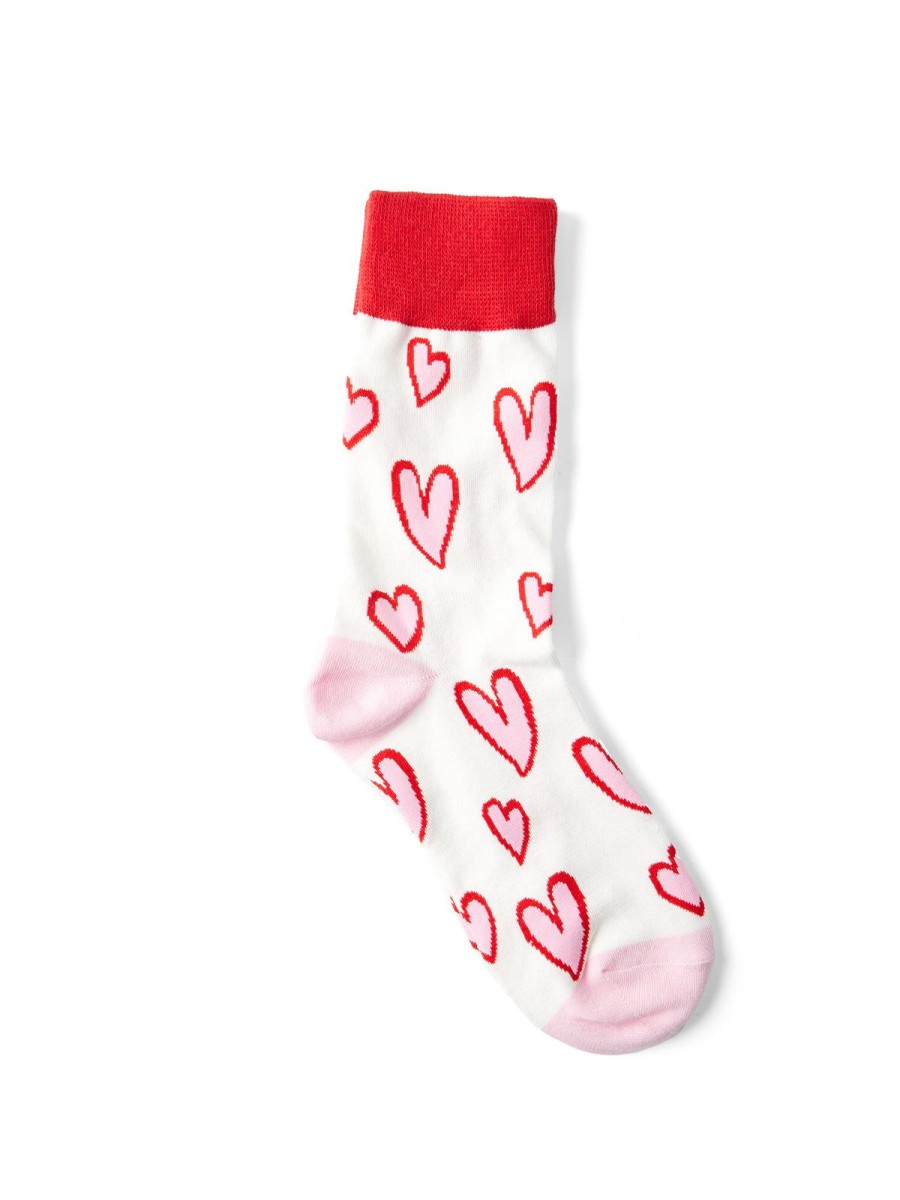 Accessories 89th + Madison | Heart Print Crew Socks