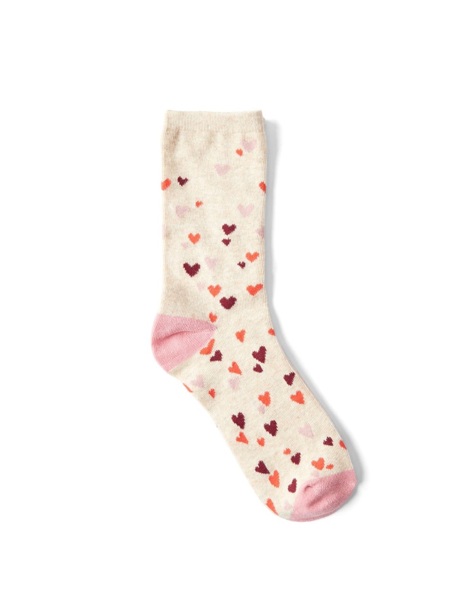 Accessories 89th + Madison | Heart Print Crew Socks